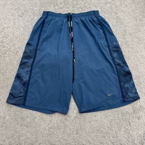Nike Dri-FIT Running Shorts Men Small Blue Lined Lightweight Moisture-Wicking